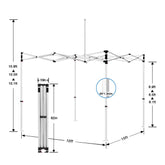 10x10 Pop Up Canopy Tent Frame, Replacement Hexagonal Aluminum Canopy Frame - Customtrend