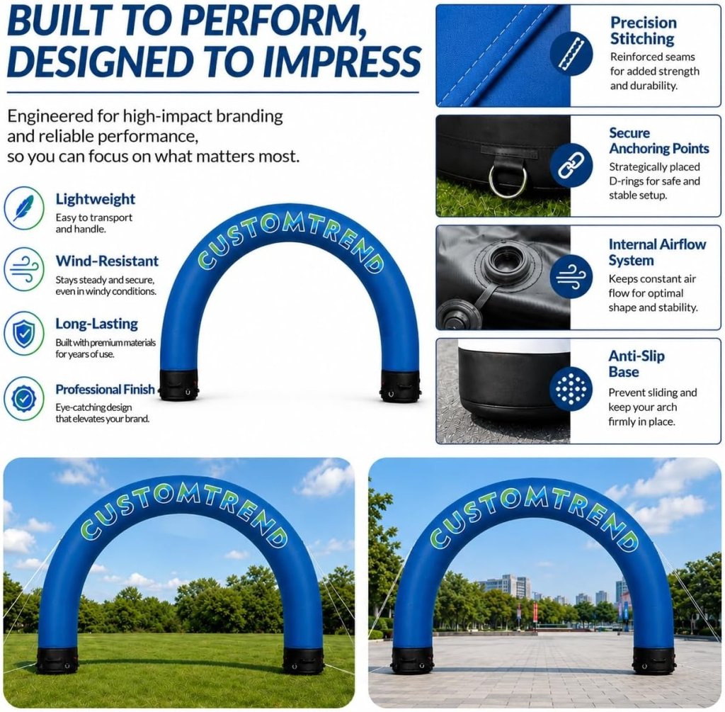 15x10ft Custom Round Sealed Inflatable Archway – Suitable for Various Events - Customtrend