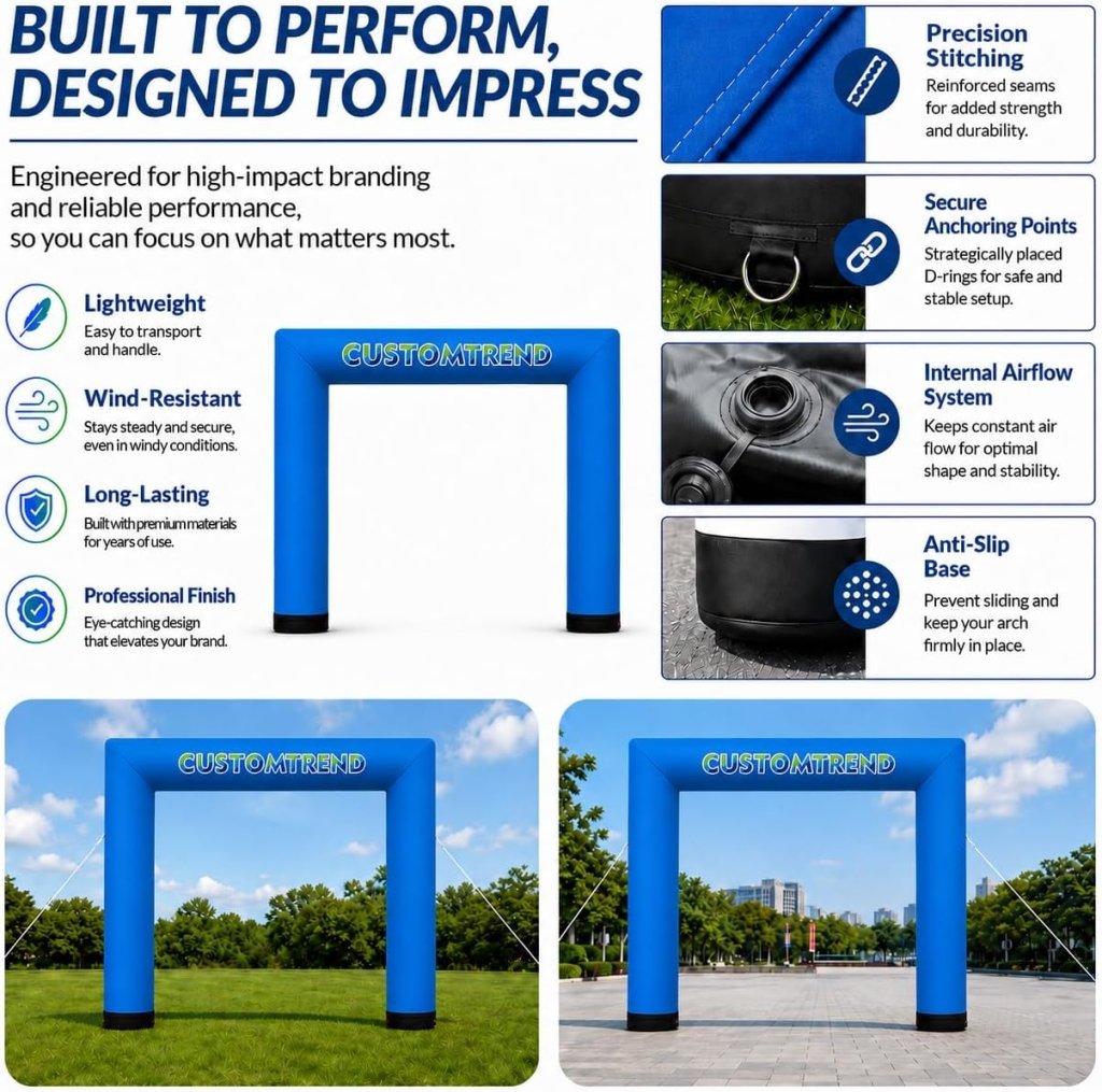 20ft Custom Square Air-Sealed Inflatable Arch – Suitable for Various Events - Customtrend