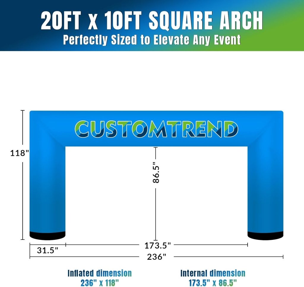 20ft Custom Square Air-Sealed Inflatable Arch – Suitable for Various Events - Customtrend