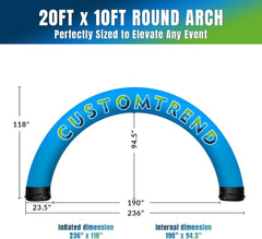 20x10ft Custom Round Sealed Inflatable Archway – Suitable for Various Events - Customtrend