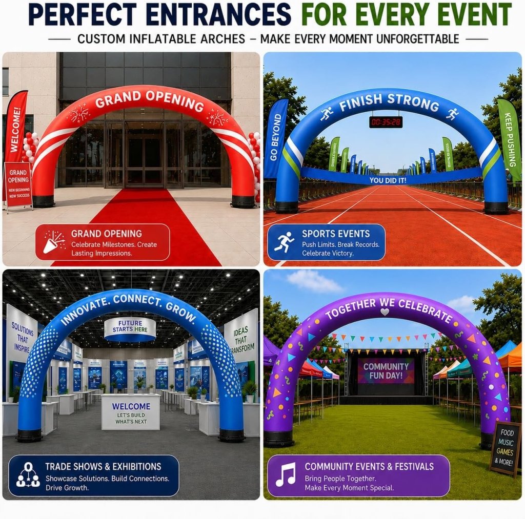 20x10ft Custom Round Sealed Inflatable Archway – Suitable for Various Events - Customtrend