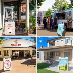 21.5"x28.5" A-Frame Sidewalk Sign – Double-Sided Folding Display for Outdoor Advertising - Customtrend