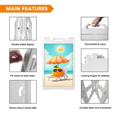 21.5"x28.5" A-Frame Sidewalk Sign – Double-Sided Folding Display for Outdoor Advertising - Customtrend
