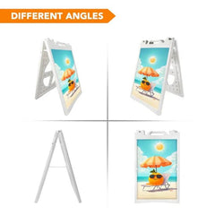 21.5"x28.5" A-Frame Sidewalk Sign – Double-Sided Folding Display for Outdoor Advertising - Customtrend