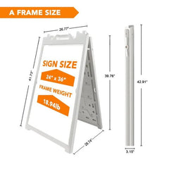 24x36" A-Frame Sidewalk Sign – Folding Double-Sided Outdoor Display for Business - Customtrend