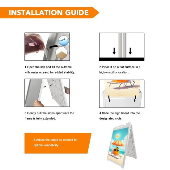 24x36" A-Frame Sidewalk Sign – Folding Double-Sided Outdoor Display for Business - Customtrend