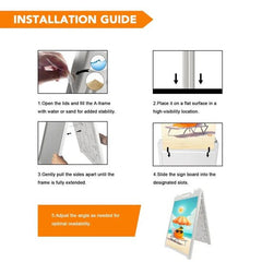 24x36" A-Frame Sidewalk Sign – Folding Double-Sided Outdoor Display for Business - Customtrend