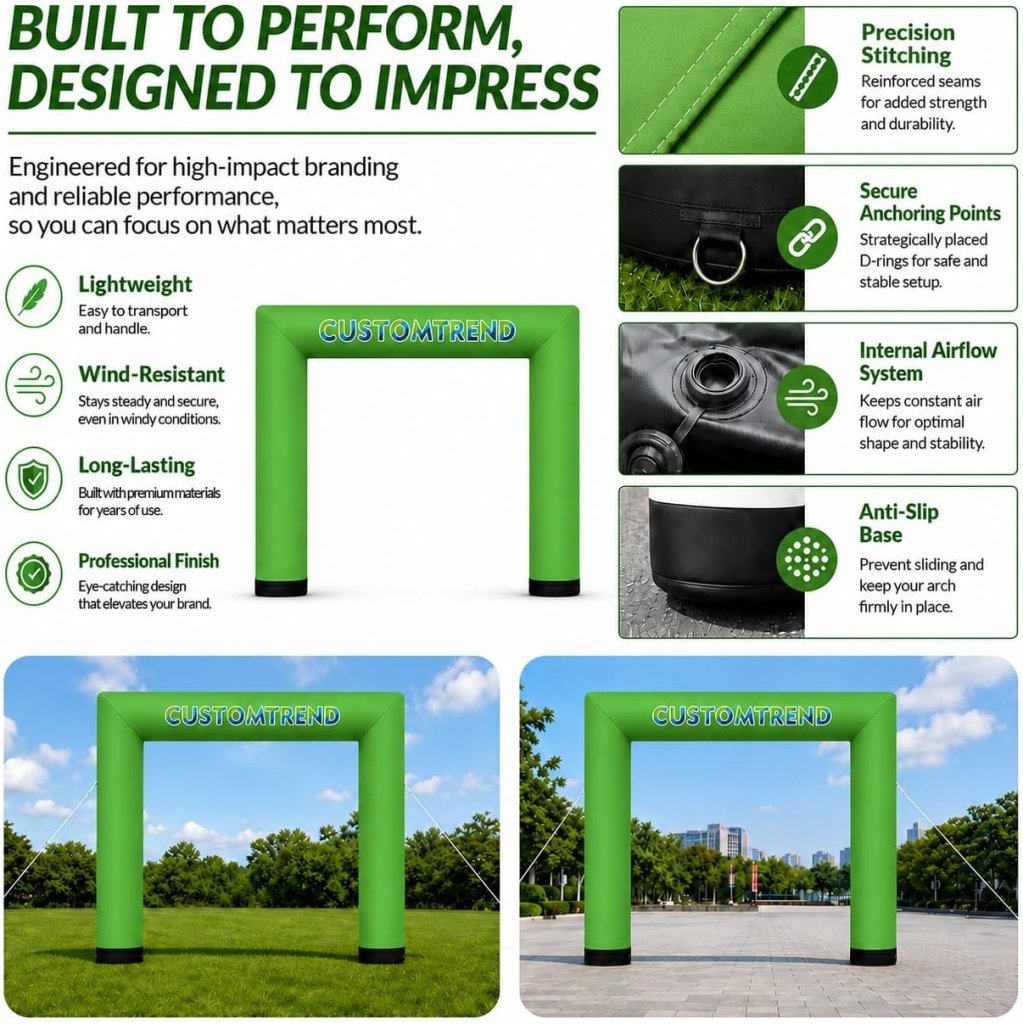 25ft Custom Square Air-Sealed Inflatable Arch – Suitable for Various Events - Customtrend