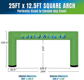 25ft Custom Square Air-Sealed Inflatable Arch – Suitable for Various Events - Customtrend