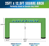 25ft Custom Square Air-Sealed Inflatable Arch – Suitable for Various Events