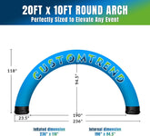 20x10ft Custom Round Sealed Inflatable Archway – Suitable for Various Events