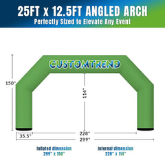 25ft Custom Angled Air-Sealed Inflatable Arch – Suitable for Various Events