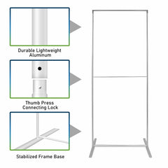 Custom 2FT 24” x 90”,2.5FT 30” x 90”,2.8FT 33.4” x 90” Tension Fabric Display Stand( Aluminum Stand Included) - Customtrend
