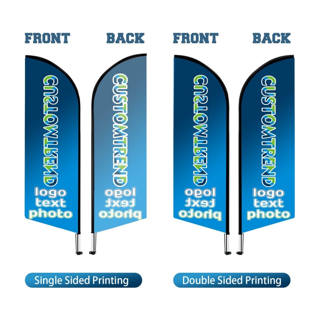 Custom Blade Flags - 2.6x13.5,Single/Double - Customtrend