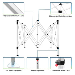 Custom Canopy Tent 10x10(10x10 canopy +back wall + 2 half walls) - Customtrend