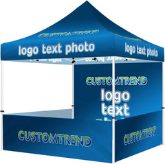 Custom Canopy Tent 10x10(10x10 canopy +back wall + 3 half walls) - Customtrend
