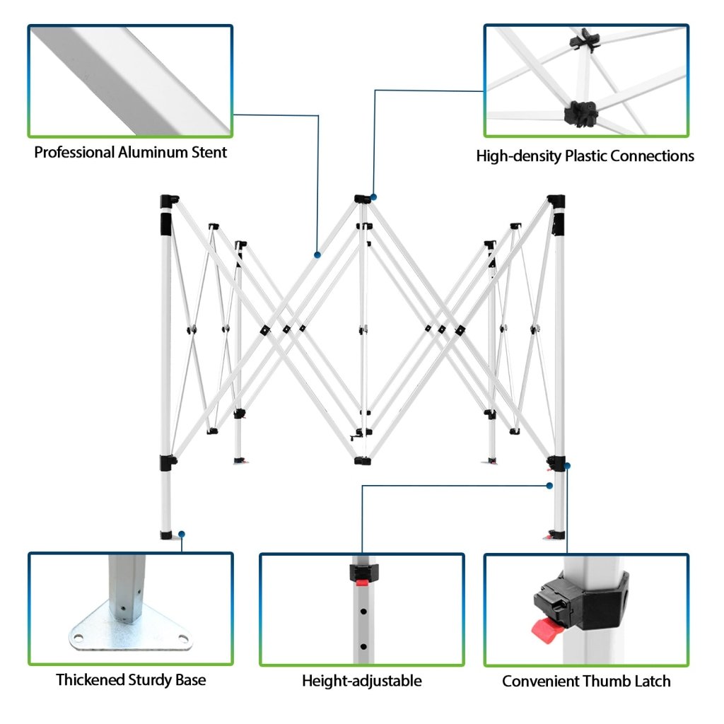 Custom Canopy Tent 10x10(10x10 canopy +back wall + 3 half walls) - Customtrend