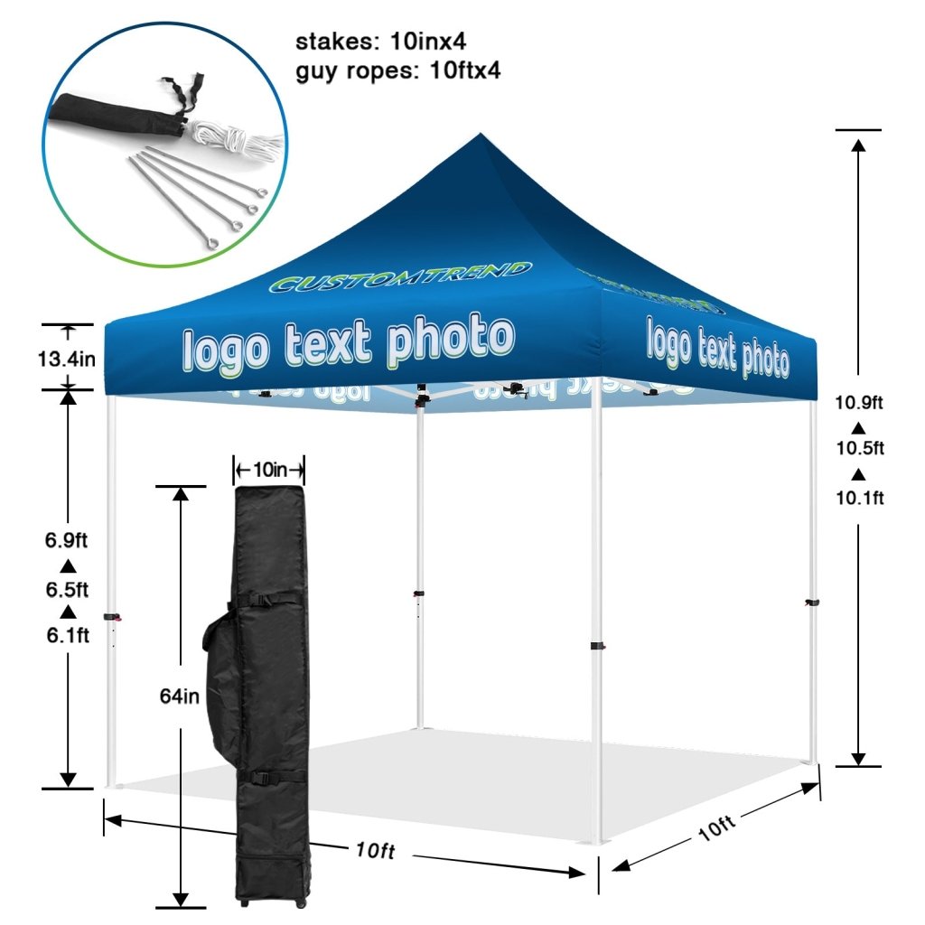 Custom Canopy Tent 10x10(10x10 canopy +back wall) - Customtrend