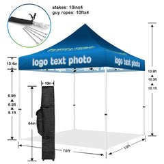 Custom Canopy Tent 10x10(10x10 canopy +back wall) - Customtrend