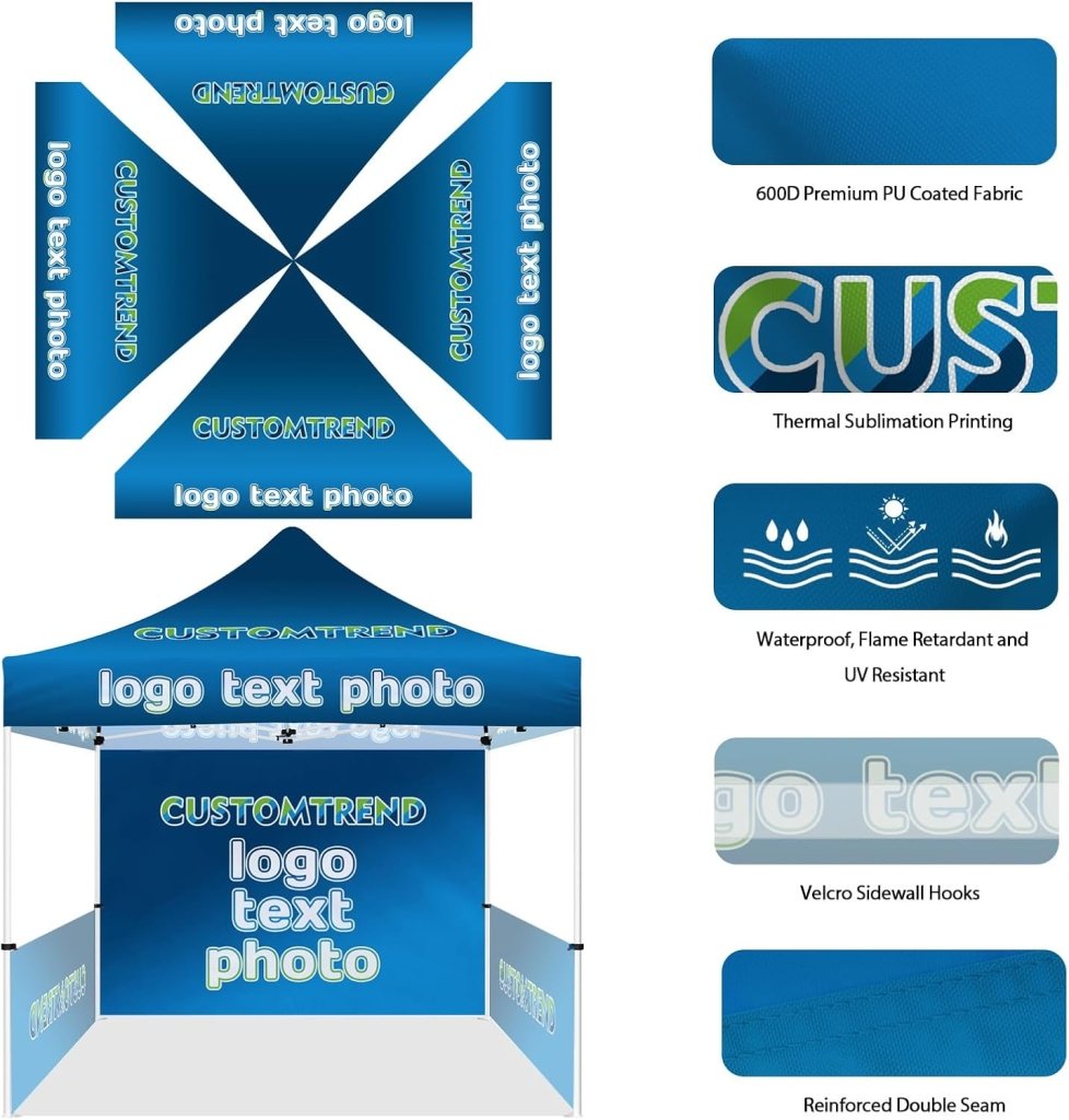 Custom Canopy Tent 10x15(10x15 canopy + back wall) - Customtrend