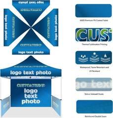 Custom Canopy Tent 10x15(10x15 canopy +back wall + 2 full side walls) - Customtrend