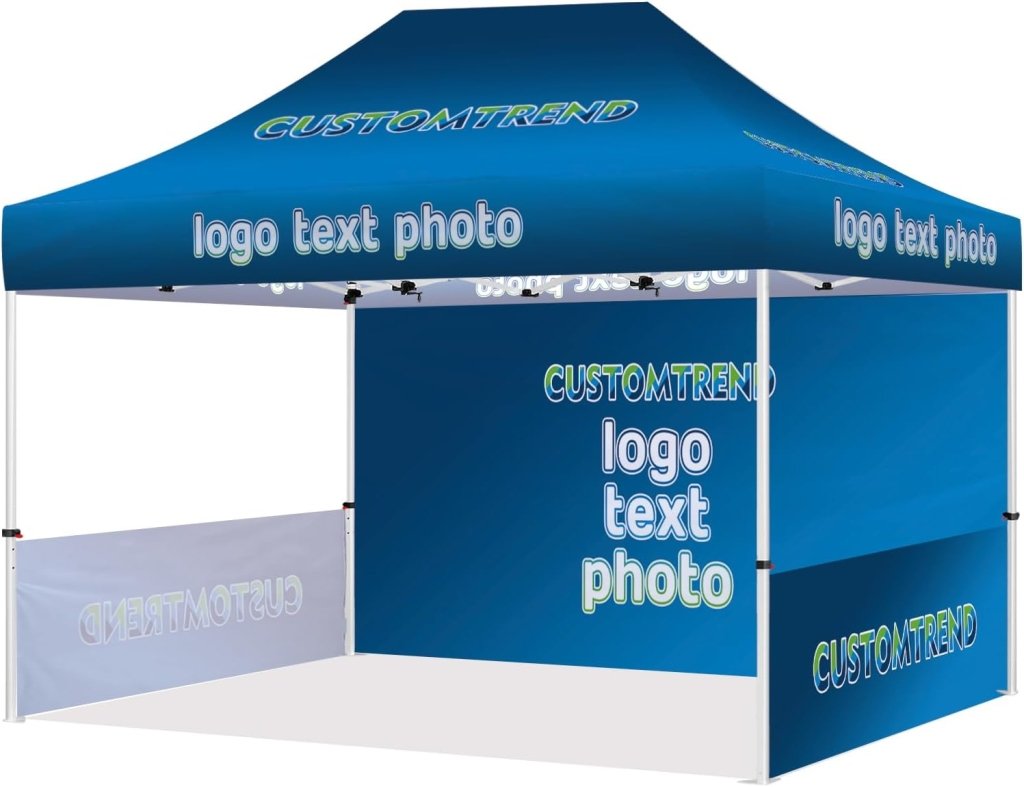 Custom Canopy Tent 10x15(10x15 canopy + back wall + 2 half side walls) - Customtrend