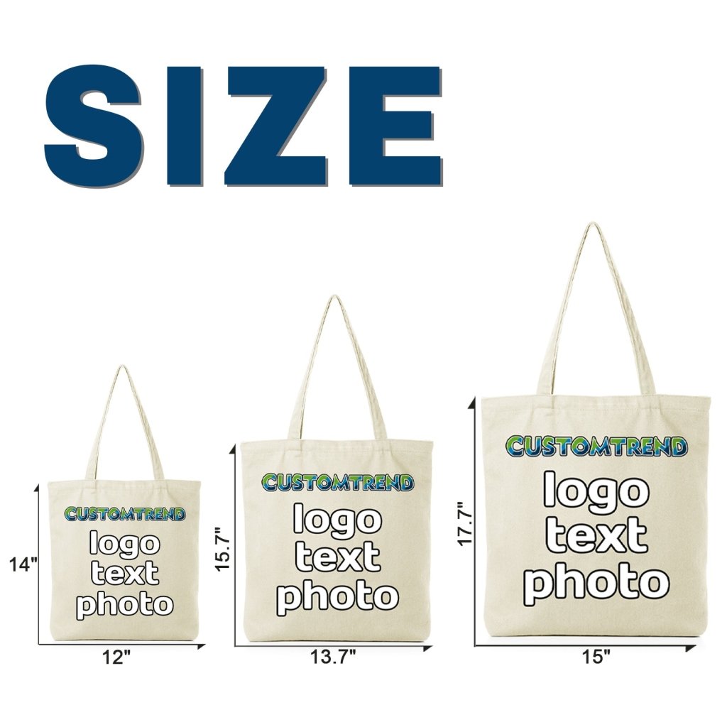Custom Canvas Tote Bag(12x14,13.7x15.7,15x17.7in) - Customtrend
