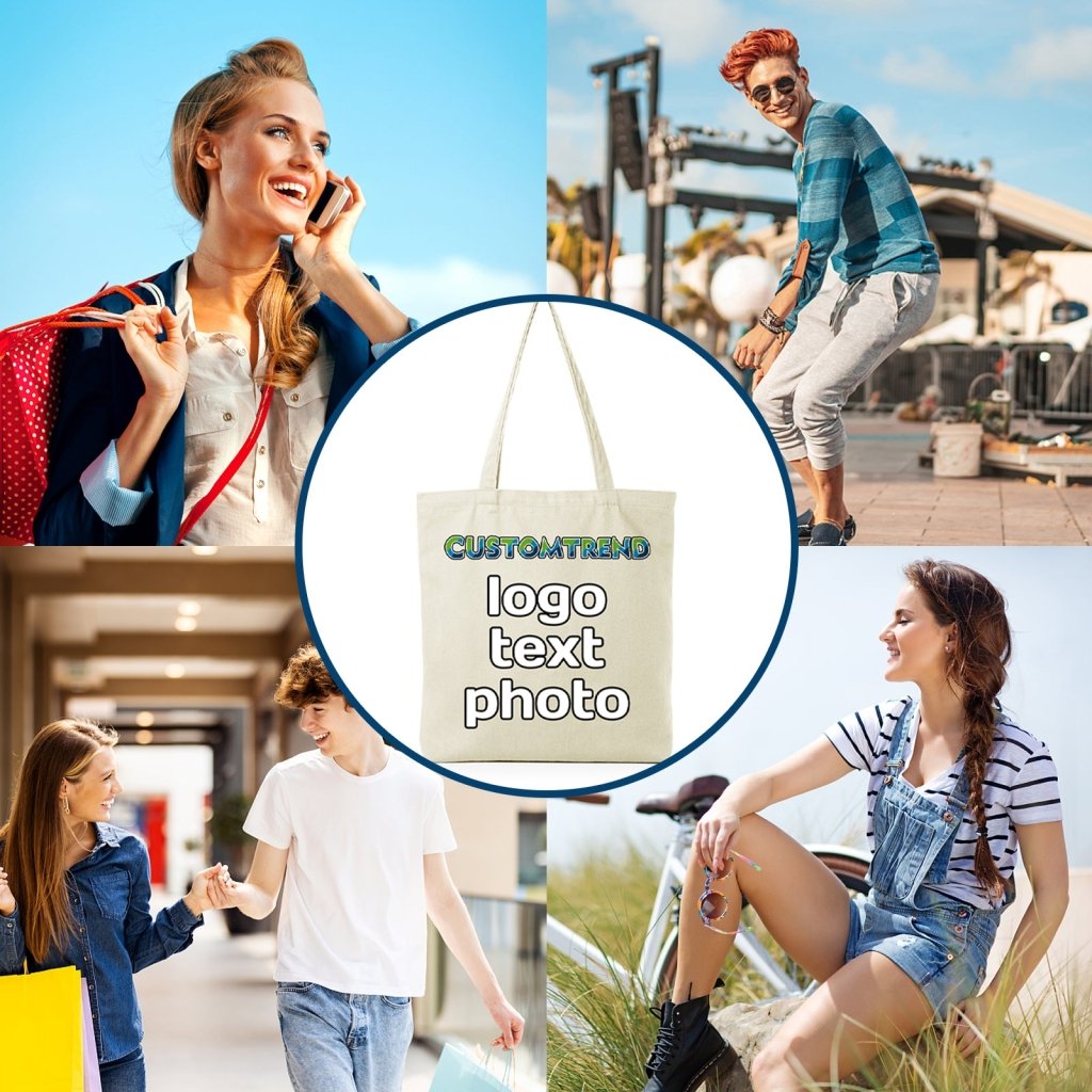 Custom Canvas Tote Bag(12x14,13.7x15.7,15x17.7in) - Customtrend