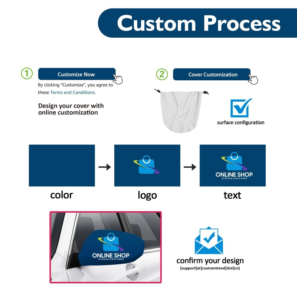 Custom Car Mirror Cover(10.6x9.5,11.8x9.5in) - Customtrend