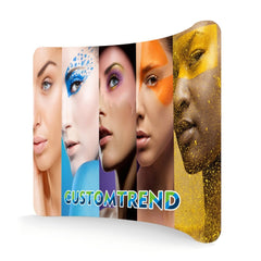 Custom Curved Tension Fabric Display(60.1x72.9in+Stand,Single/Double Sided) - Customtrend