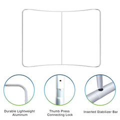 Custom Curved Tension Fabric Display(87x118.1in+Stand,Single/Double Sided) - Customtrend