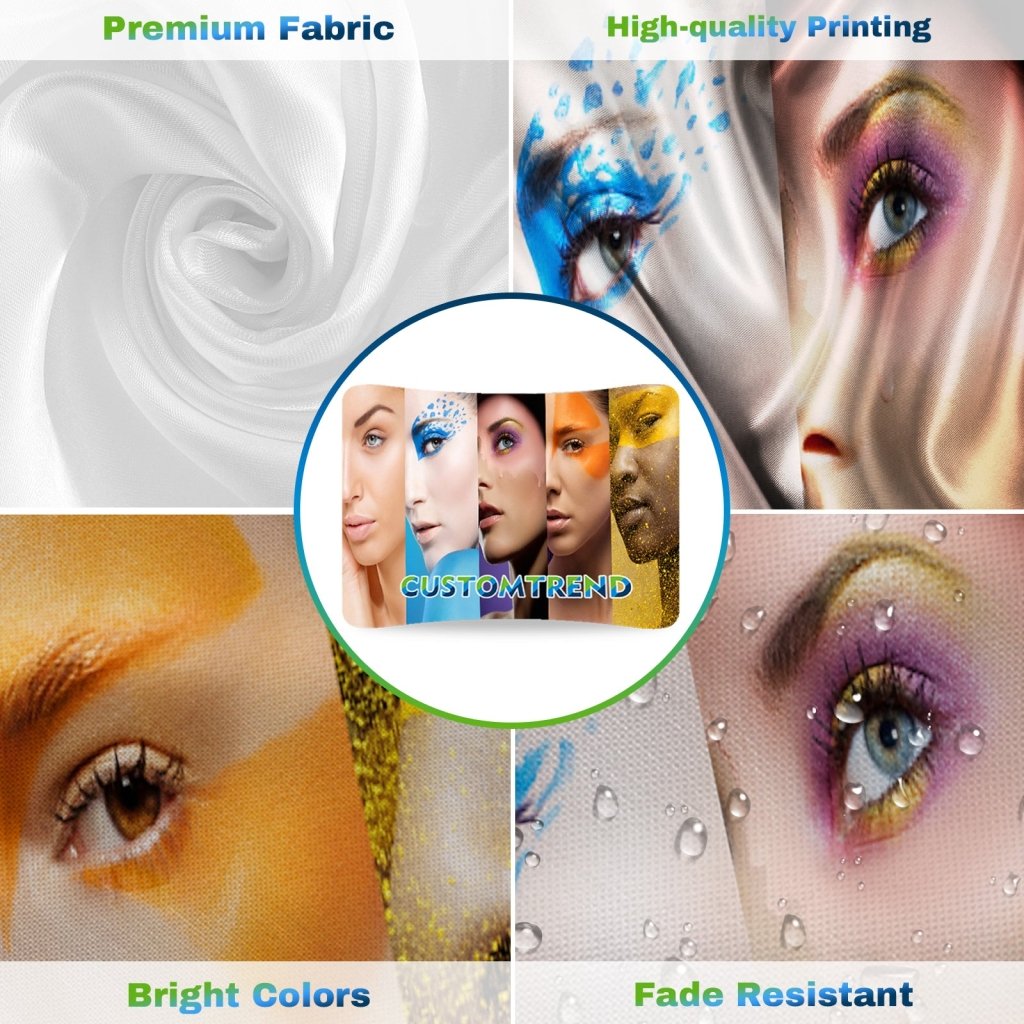 Custom Curved Tension Fabric Display(87x118.1in+Stand,Single/Double Sided) - Customtrend