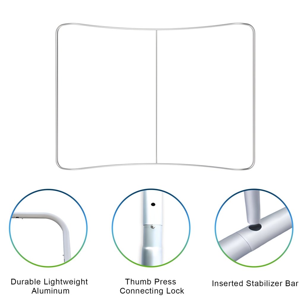 Custom Curved Tension Fabric Display(87x89.7in+Stand,Single/Double Sided) - Customtrend