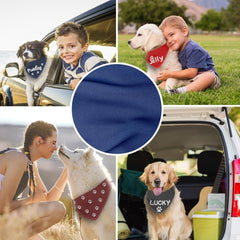 Custom Dog Bandanas(Blue,Black,white straps) - Customtrend