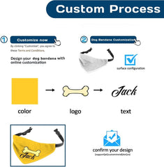 Custom Dog Bandanas(Blue,Black,white straps) - Customtrend