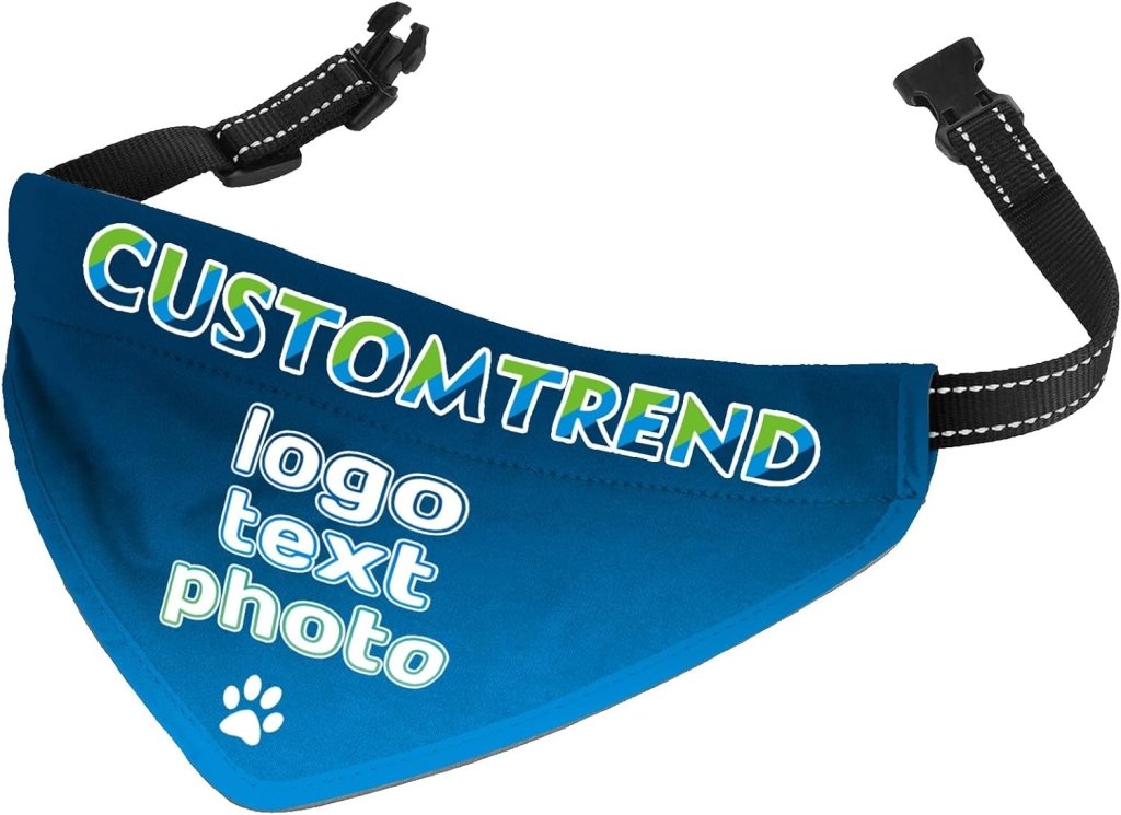 Custom Dog Bandanas(Blue,Black,white straps) - Customtrend