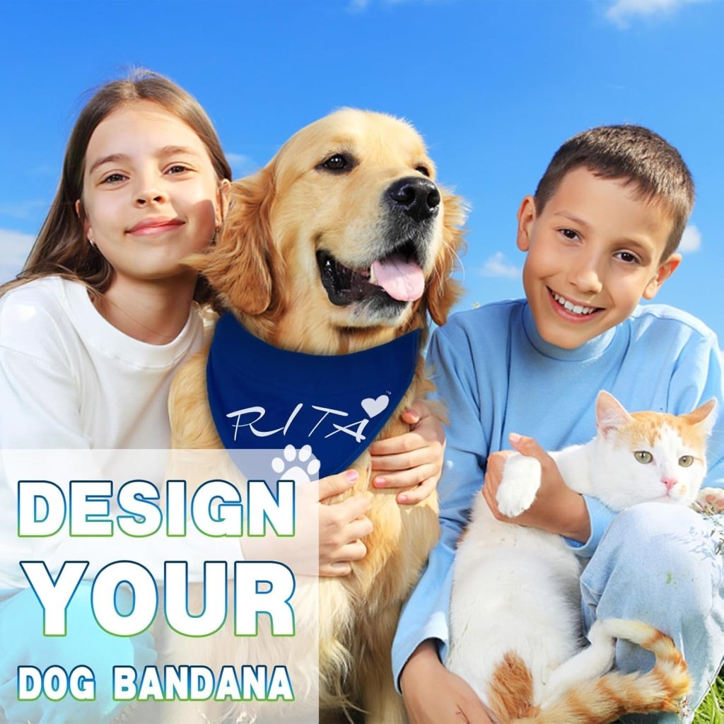 Custom Dog Bandanas(Blue,Black,white straps) - Customtrend