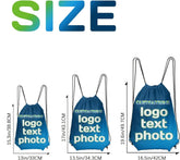 Custom Drawstring Backpacks with Logo Name Text (13"X15.3",13.5"x17", 16.5"x19.6") - Customtrend