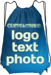 Custom Drawstring Backpacks with Logo Name Text (13"X15.3",13.5"x17", 16.5"x19.6") - Customtrend