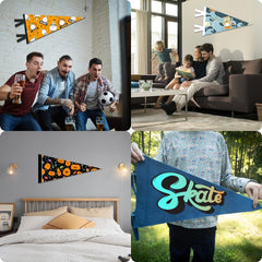 Custom Felt Pennant Flag(7.8"x 17"/11"x 27"/12" x 30",Type A/B) - Customtrend