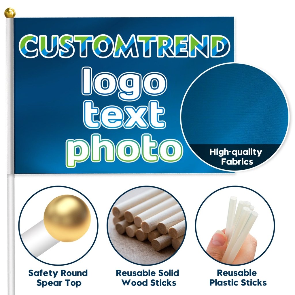 Custom Handheld Flag(4X6in/5x8in/8x11in) - Customtrend
