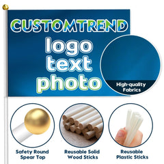 Custom Handheld Flag(4X6in/5x8in/8x11in) - Customtrend