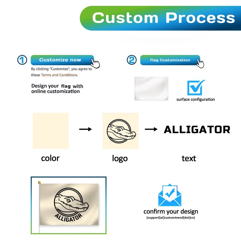 Custom Handheld Flag(4X6in/5x8in/8x11in) - Customtrend