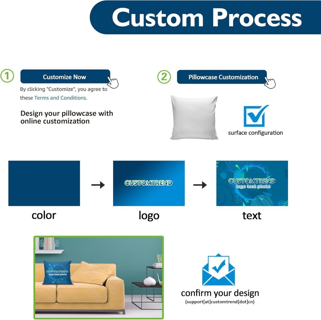 Custom Pillow Cases with Photo Image Text Name(12"x12", 16"x16", 18"x18", 20"x30", 20"x54") - Customtrend