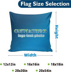Custom Pillow Cases with Photo Image Text Name(12"x12", 16"x16", 18"x18", 20"x30", 20"x54") - Customtrend