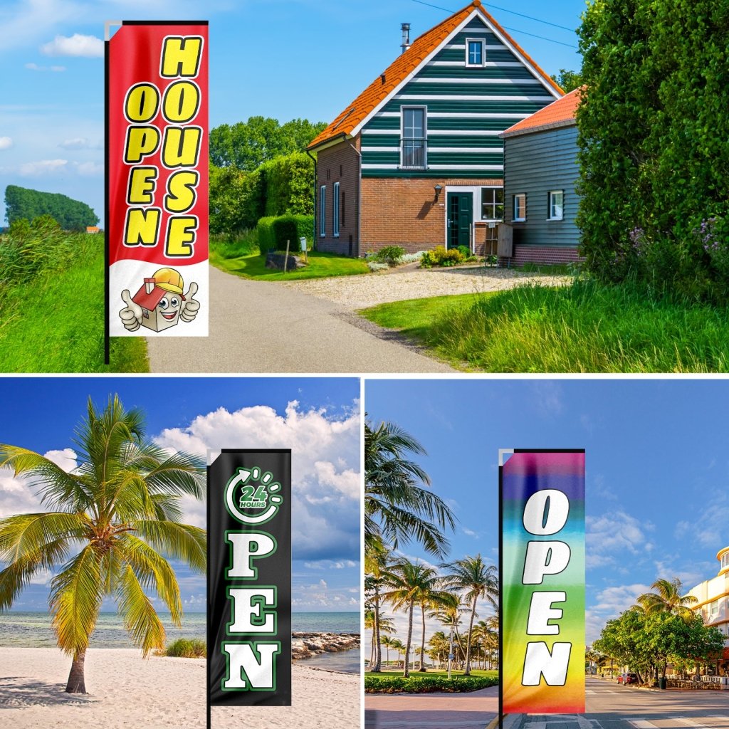 Custom Rectangle Feather Flag - 2.3x9FT, Single/Double - Sided - Customtrend