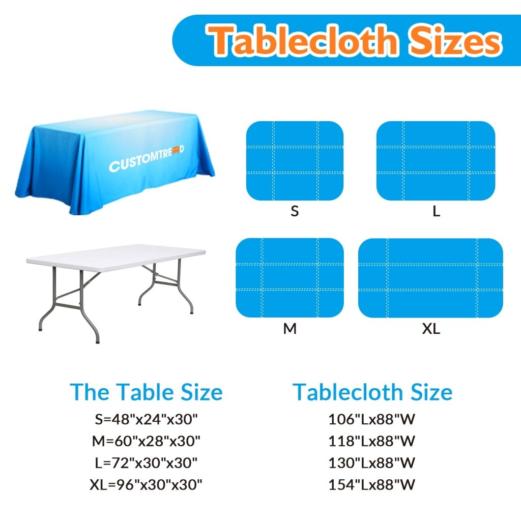 Custom Standard Table Cloth(S - 106x88''/M - 119x88''/L - 130x88''/XL - 154x88'') - Customtrend