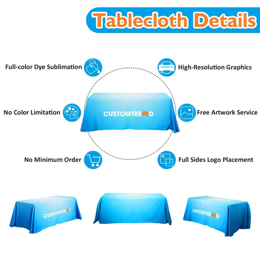 Custom Standard Table Cloth(S - 106x88''/M - 119x88''/L - 130x88''/XL - 154x88'') - Customtrend