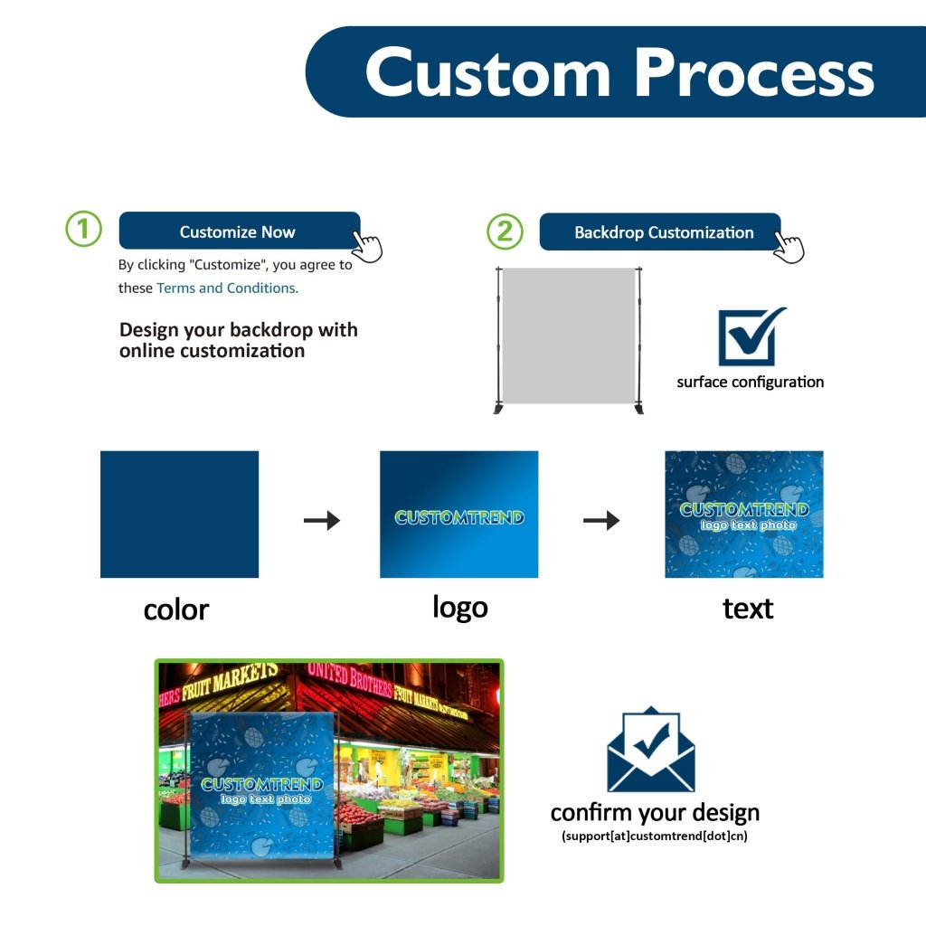 Custom Step and Repeat Banner Stand(8x8ft/10x10ft/8x10ft banner+stand) - Customtrend